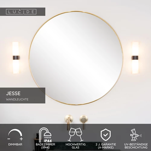 Lucide JESSE - Wandleuchte Badezimmer - 2xG9 - IP44 - Schwarz - USP